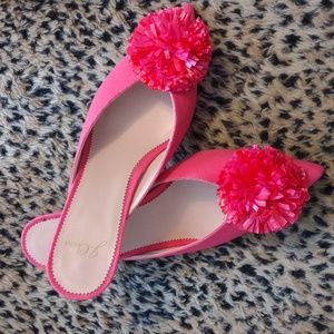 J. Crew Sophia Mule w/Rafia Pom Pom Sz. 9